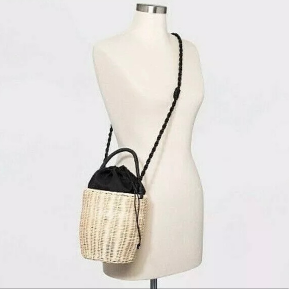 Rattan Bucket Crossbody Bag - New With Tags